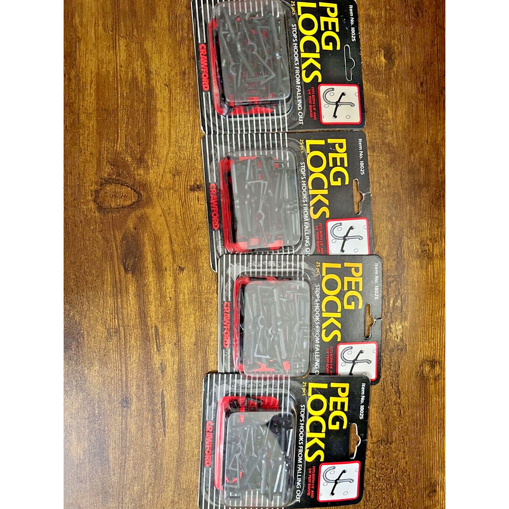 Crawford 18025 Peg Hook Locks, 1/8" x 1/4" 18025 4 Packages